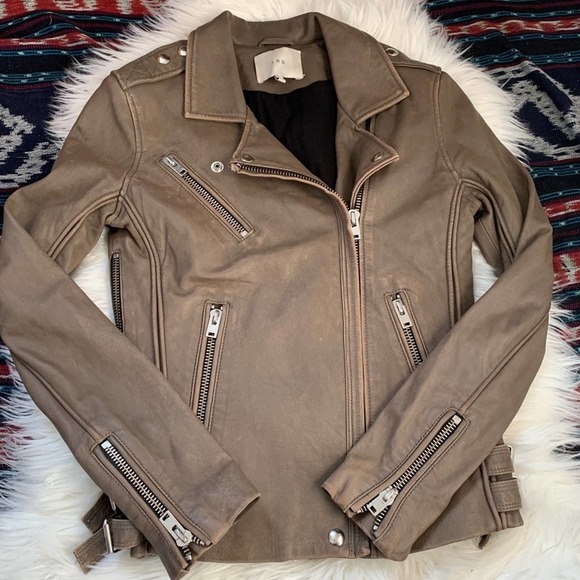IRO Tara leather biker Moto jacket sz M motorcycle - Picture 2 of 14